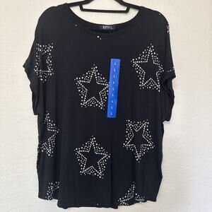 Buffalo David Bitton Shirt Ladies Large Short Sleeve Stars